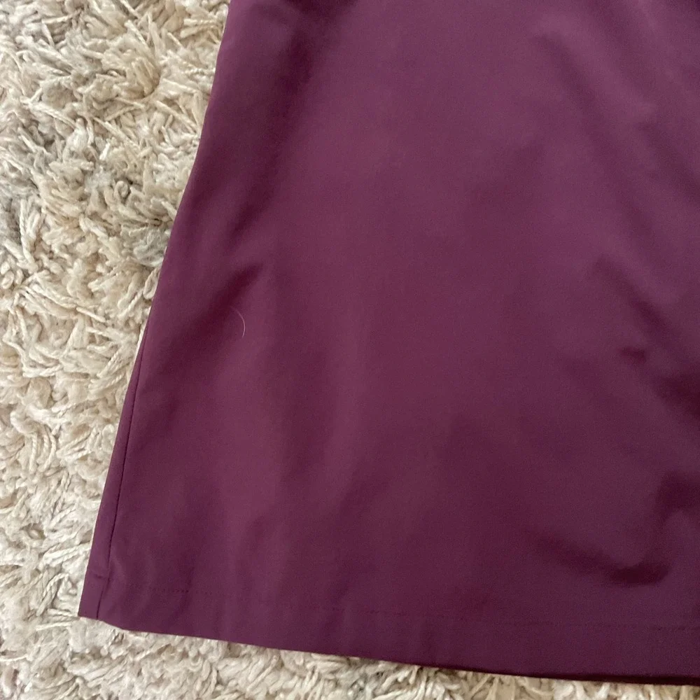 Athleta Womens Plum Purple Mock Neck Sleeveless Shift Dress XS Ribbed Zip Back